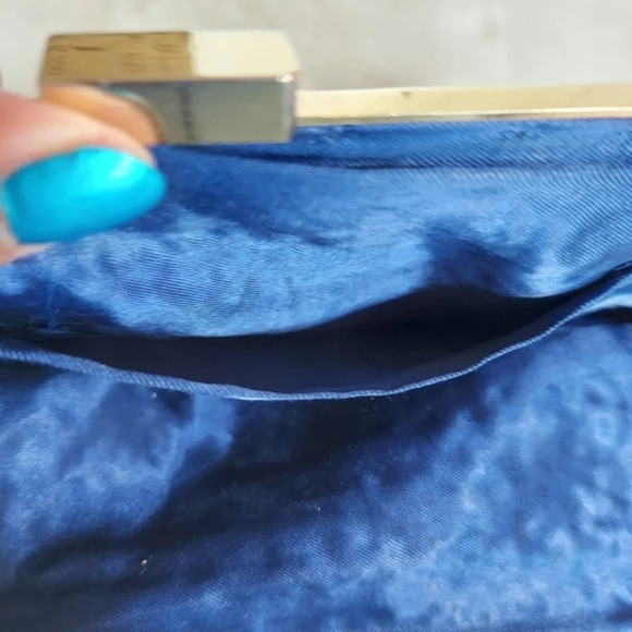 Vintage Jacobson's Navy Blue Macrame Bag Chain Shoulder Bag Kiss Lock Closure - Picture 8 of 13